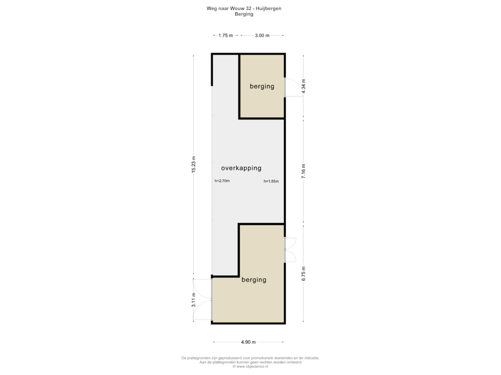 Bekijk plattegrond van Berging van Weg naar Wouw 32