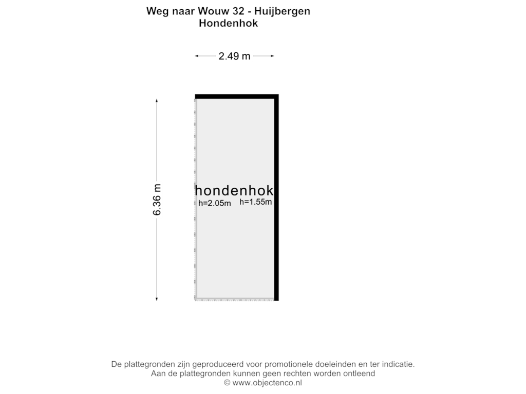 Bekijk plattegrond van Hondenhok van Weg naar Wouw 32