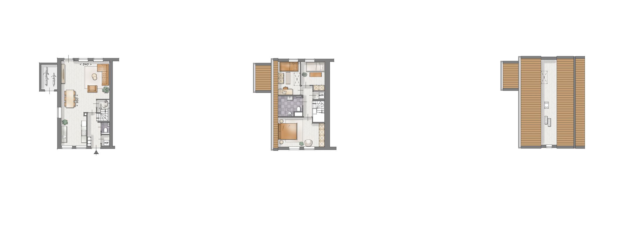 Foto 21 van drie-onder-een-kapwoningen (Bouwnr. 64)