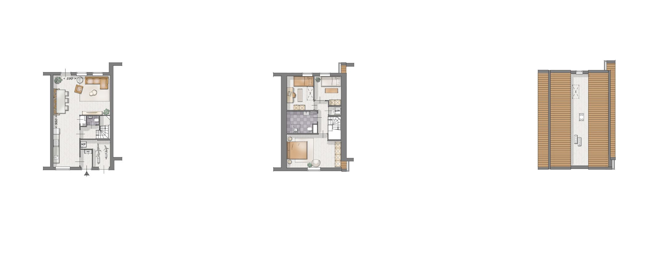 Foto 21 van drie-onder-een-kapwoningen (Bouwnr. 41)