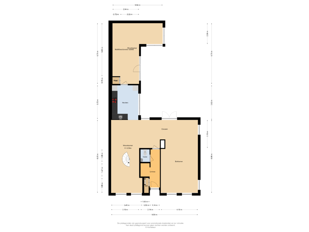 Bekijk plattegrond van Begane grond van Oosteinde 6