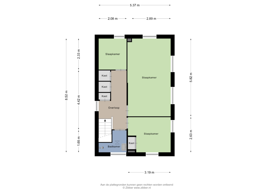 Bekijk plattegrond van Eerste Verdieping van Woerdstraat 20