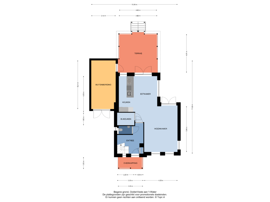 Bekijk plattegrond van Begane grond van 021 | vrijstaand | OolderVeste aan 't Water (Bouwnr. 021)