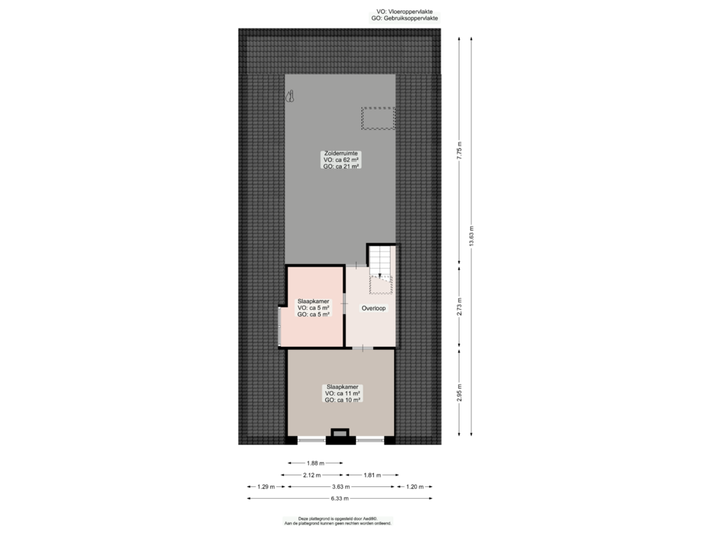 View floorplan of Eerste verdieping of Plantsoenstraat 26