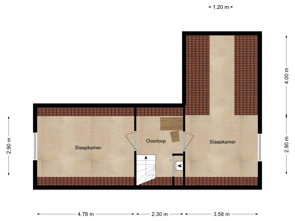 Bekijk plattegrond van 1e verdieping van Kleine Heistraat 16-K167