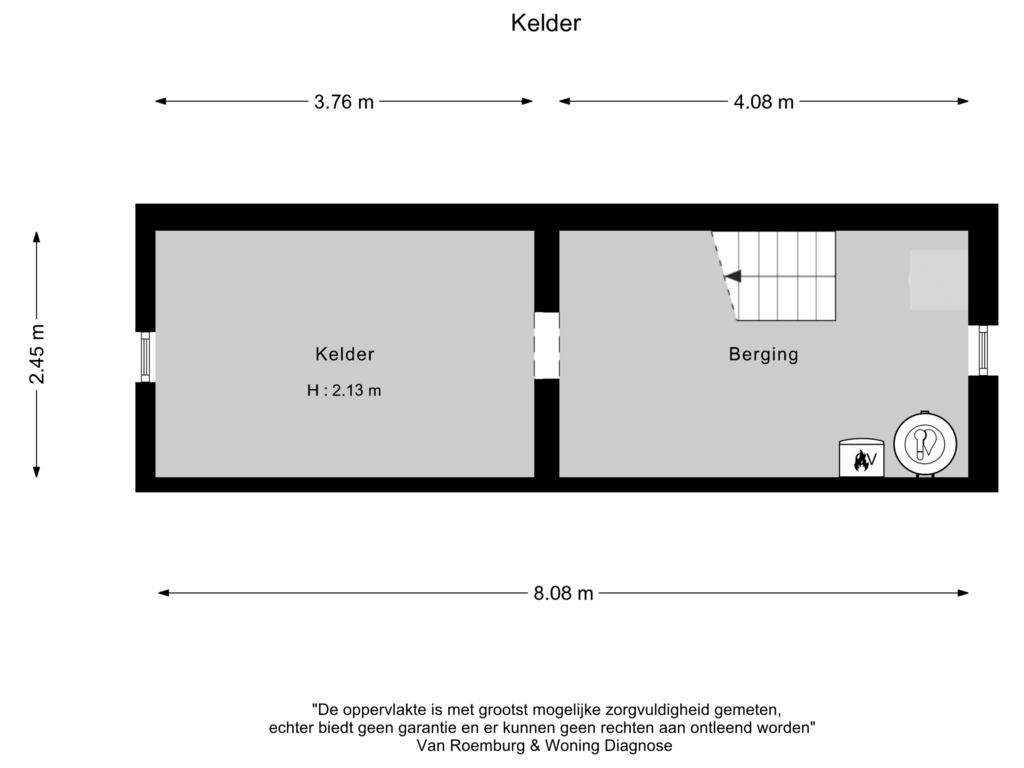 Bekijk plattegrond van Kelder van Insulindelaan 28-A