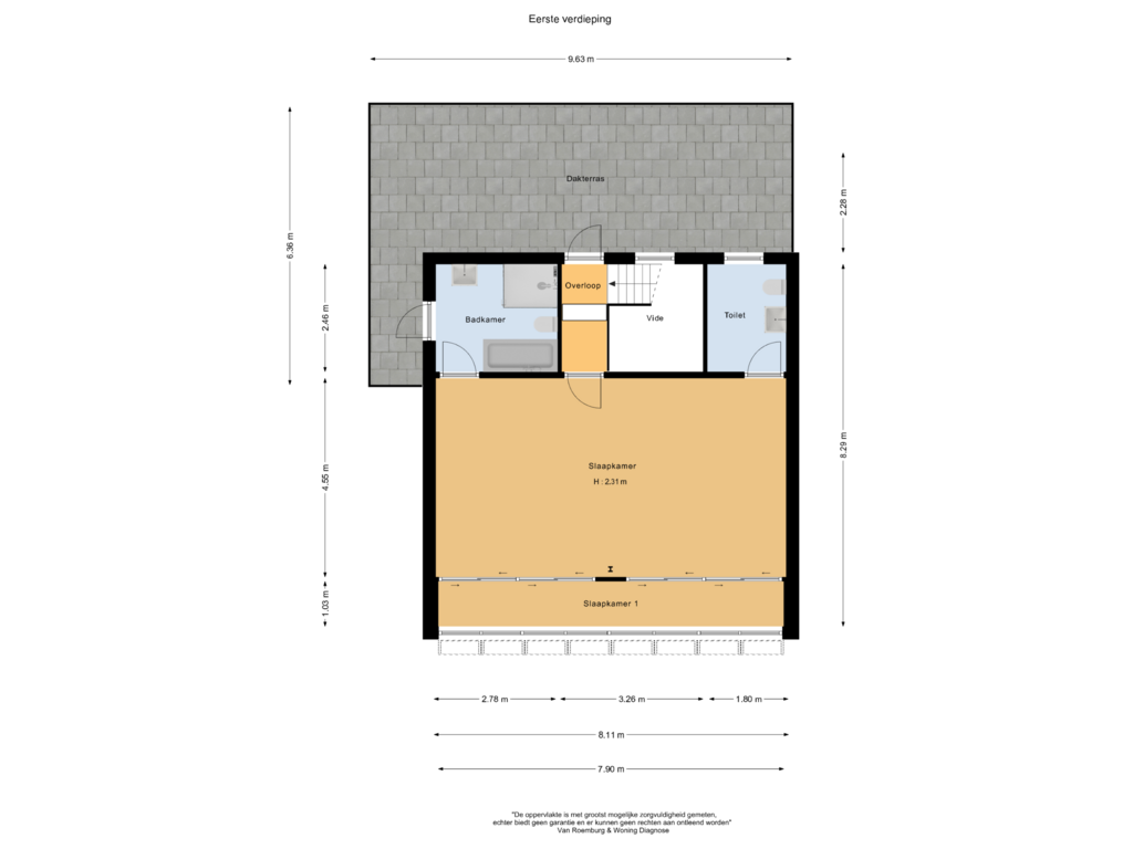 Bekijk plattegrond van Eerste verdieping van Insulindelaan 28-A