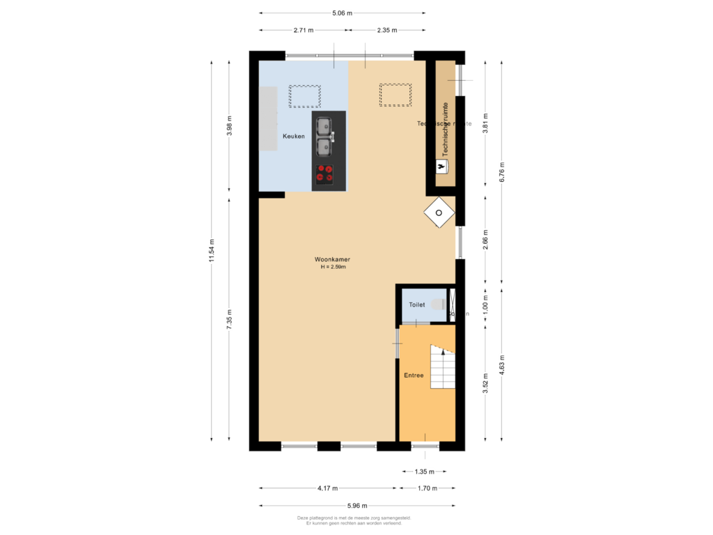 Bekijk plattegrond van Begane grond van Beneden Molendijk 30