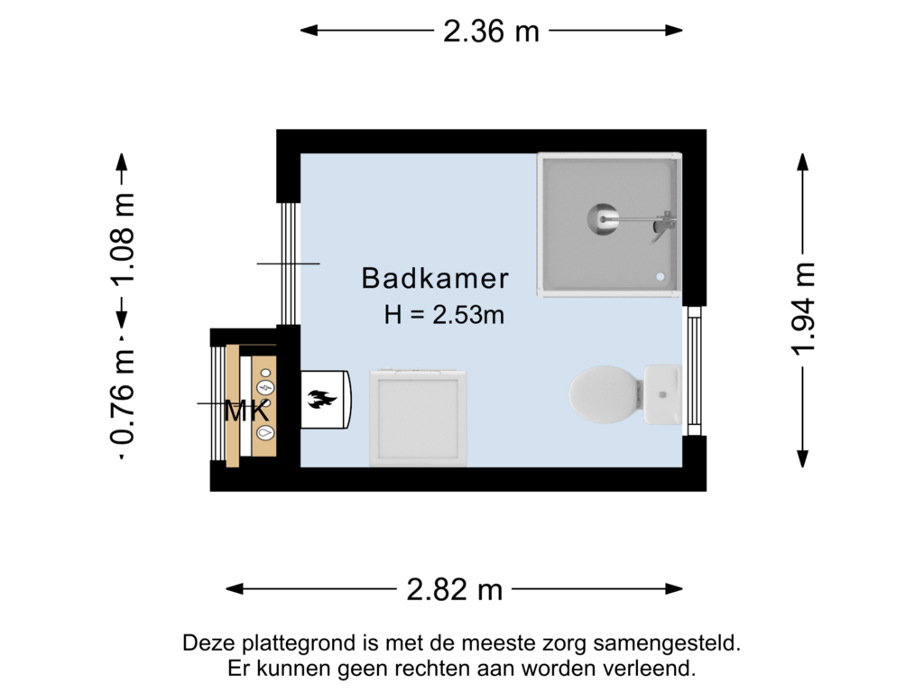 Bekijk plattegrond van Badkamer van Beneden Molendijk 30