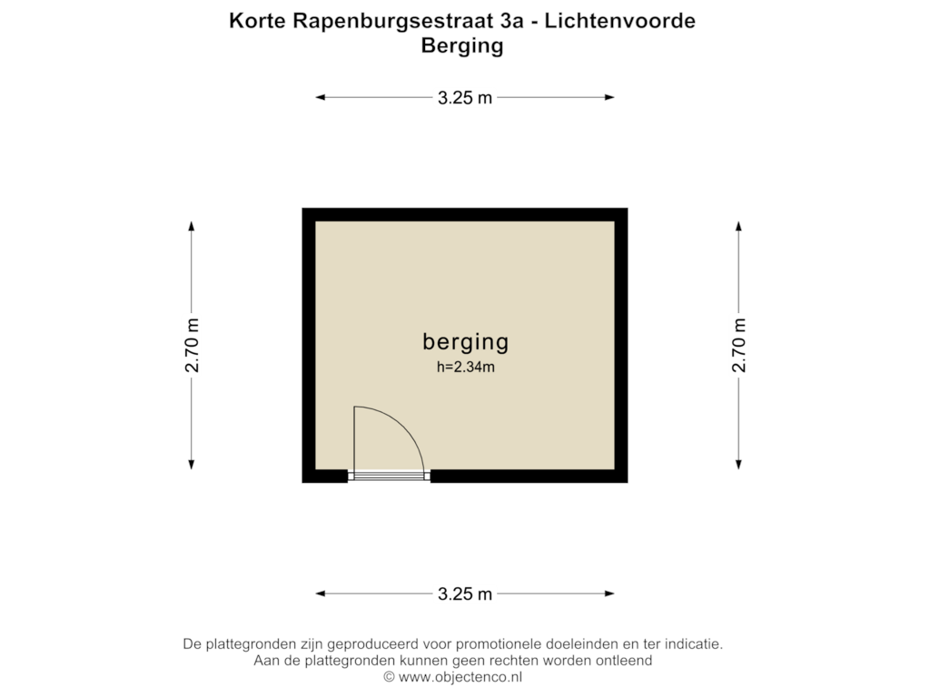 Bekijk plattegrond van BERGING van Korte Rapenburgsestraat 3-A