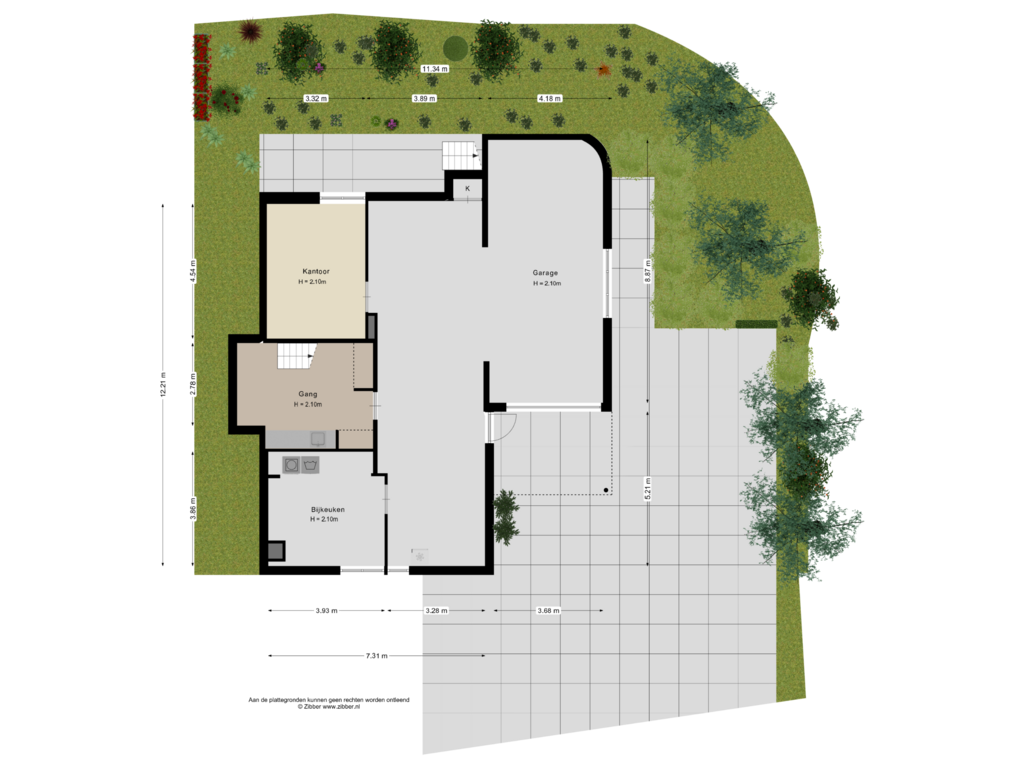 Bekijk plattegrond van Souterrain tuin van Isaäc da Costastraat 81