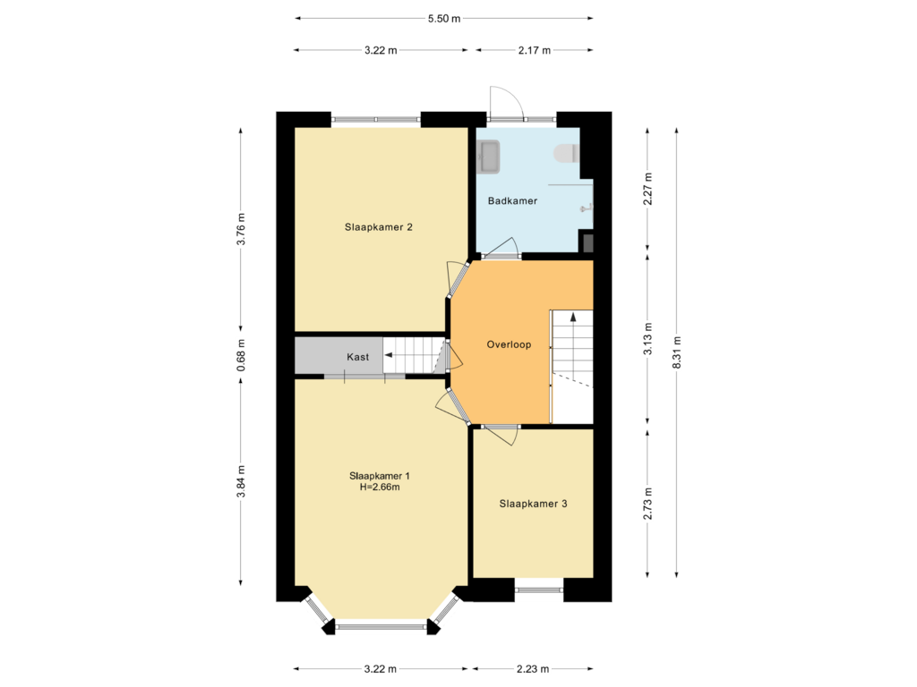 Bekijk plattegrond van Eerste Verdieping van Schermerweg 17