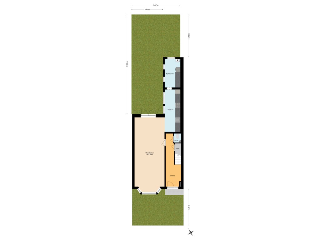 Bekijk plattegrond van Situatie van Schermerweg 17