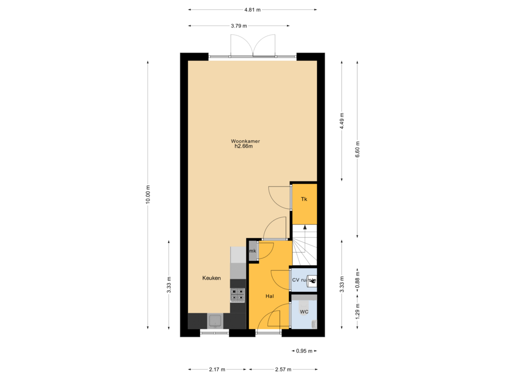 Bekijk plattegrond van Begane grond van Roodenbroek 17