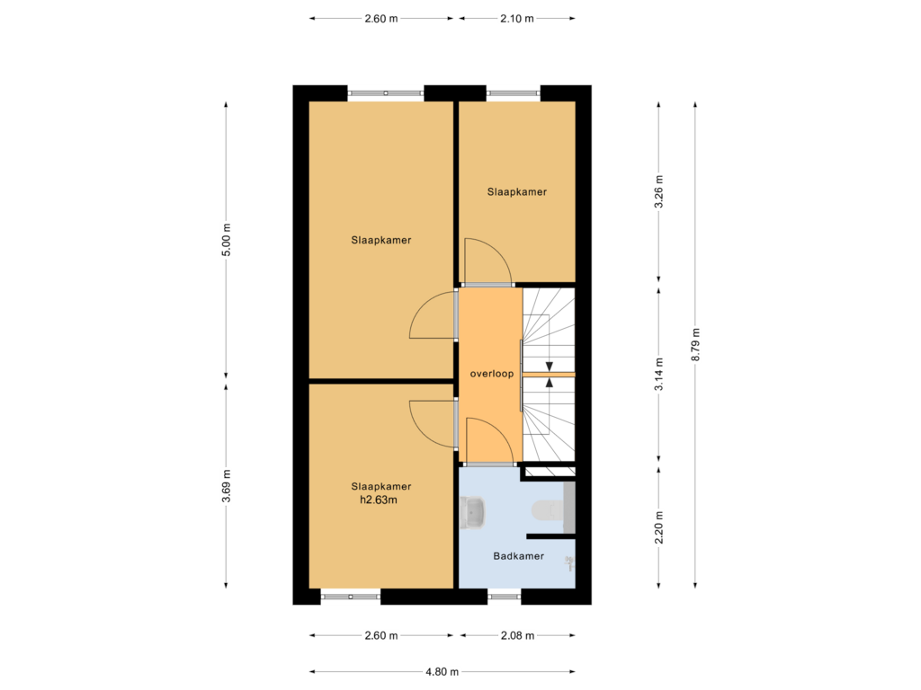 Bekijk plattegrond van Eerste verdieping van Roodenbroek 17