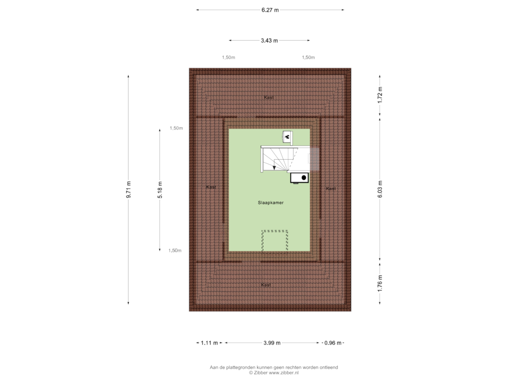 Bekijk plattegrond van Tweede verdieping van Kerkstraat 38