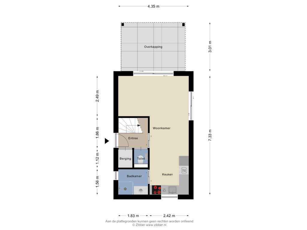 View floorplan of Gastenverblijf of Oude Domburgseweg 28