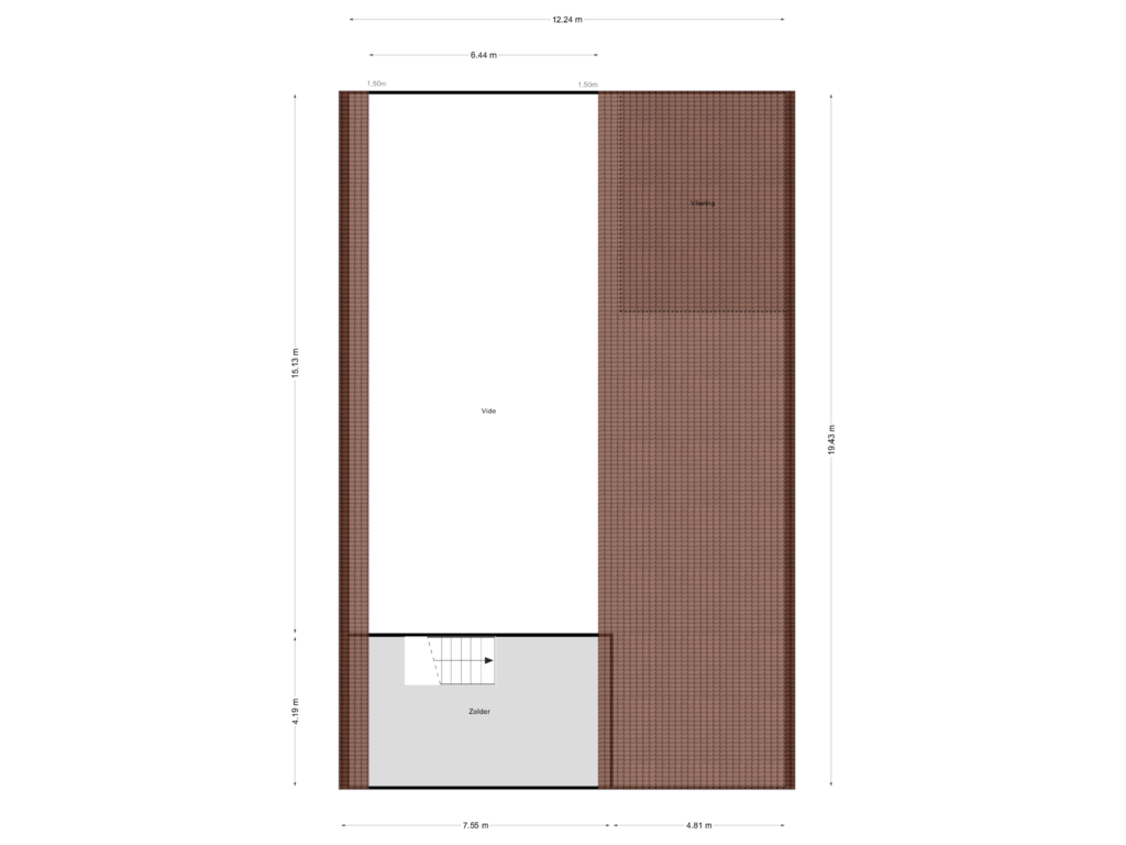 View floorplan of Zolder of Oude Domburgseweg 28