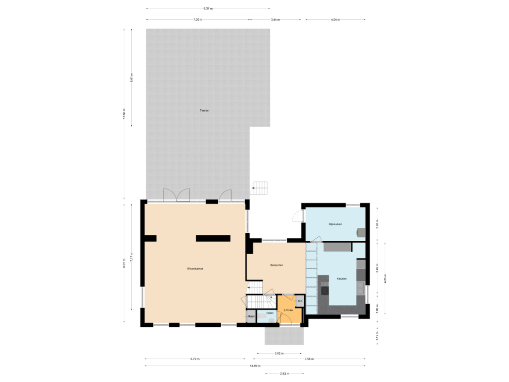 Bekijk plattegrond van Begane Grond van Middel 94