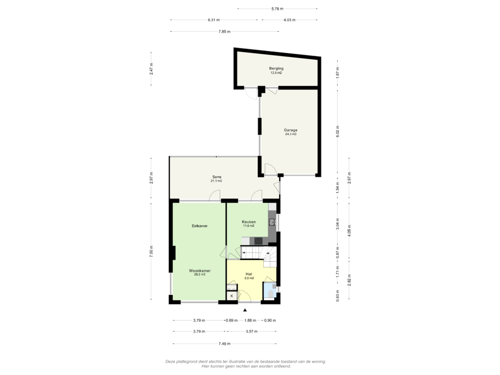 Bekijk plattegrond van Begane Grond van Mareweg 2