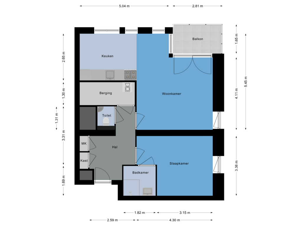 Bekijk plattegrond van Appartement van Hondsrugweg (Bouwnr. 112)