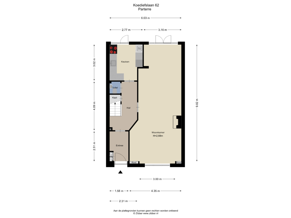 Bekijk plattegrond van Begane Grond van Koediefslaan 62