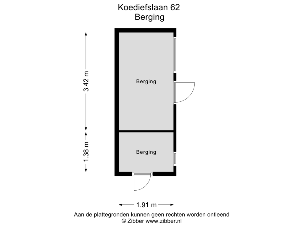 Bekijk plattegrond van Berging van Koediefslaan 62