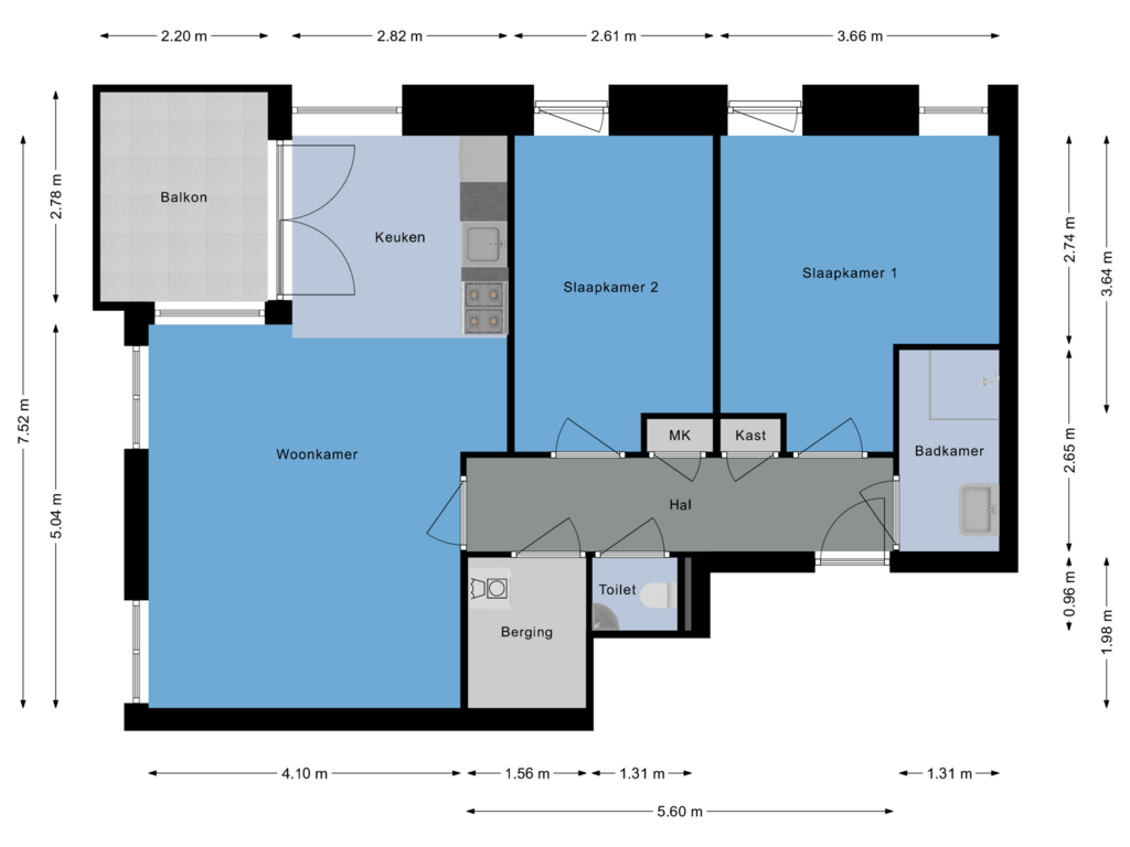 View floorplan of Appartement of Hondsrugweg (Bouwnr. 87)