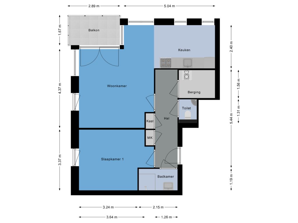 Bekijk plattegrond van Appartement van Hondsrugweg (Bouwnr. 108)