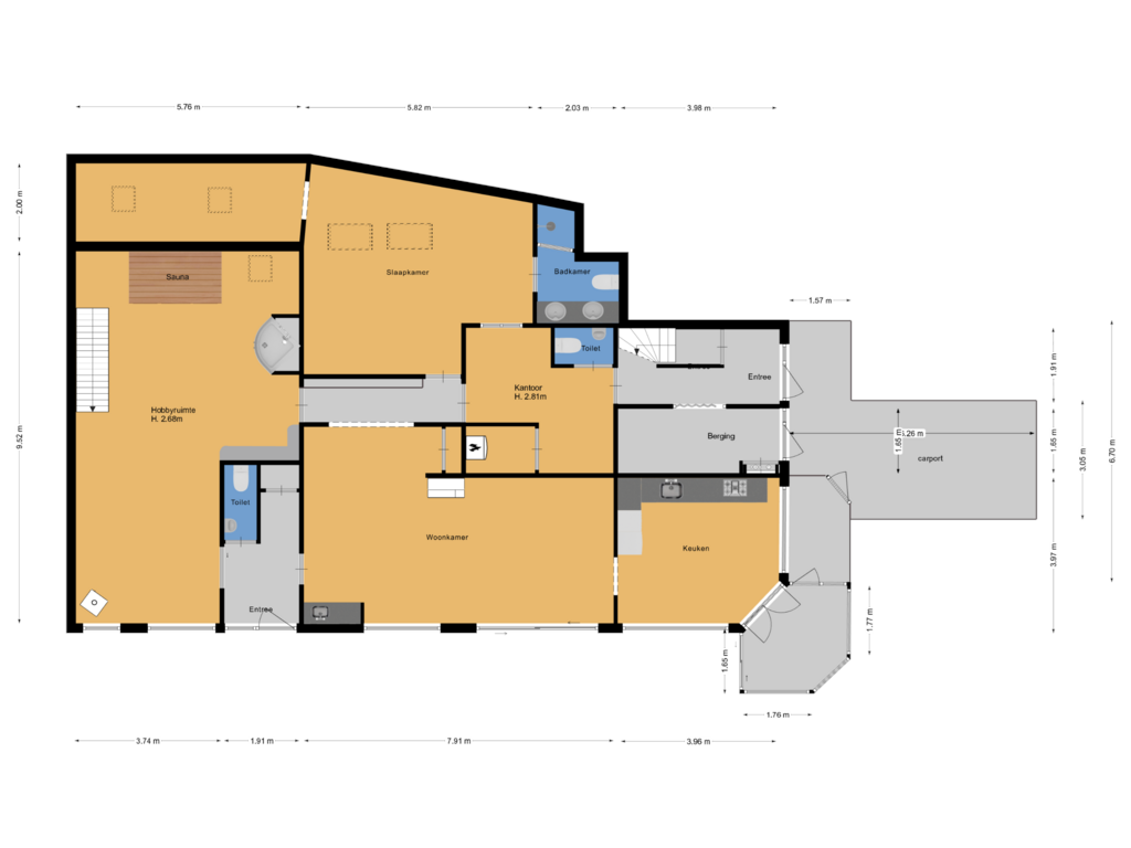 View floorplan of Begane grond of Scheijbeecklaan 32