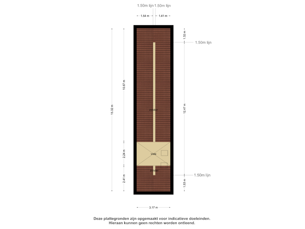 View floorplan of 1e verdieping2 of Het Prinsenhofstraat 4