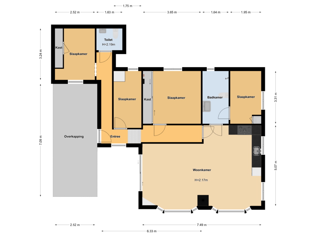 View floorplan of Begane grond of Nieuw-Loosdrechtsedijk 217-C116