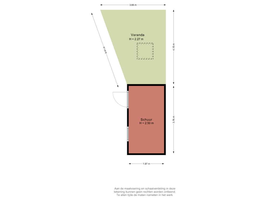 View floorplan of Schuur+ overkapping of George Breitnerstraat 31