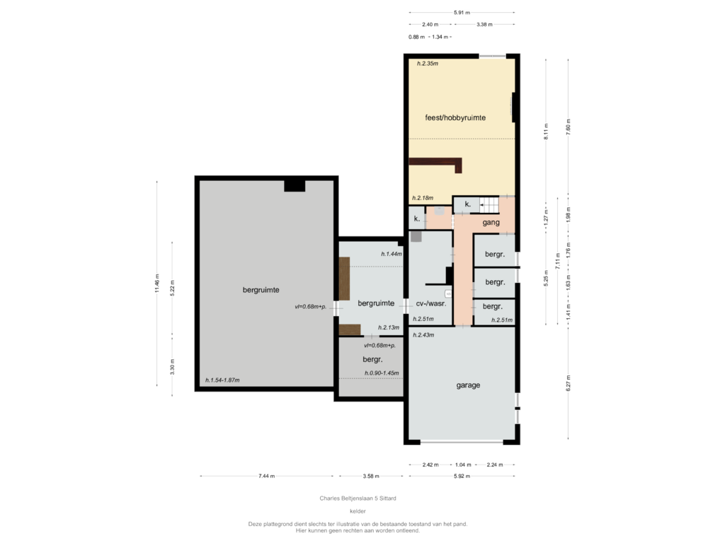 Bekijk plattegrond van kelder van Charles Beltjenslaan 5