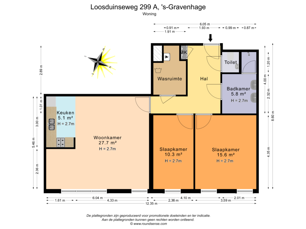 Bekijk plattegrond van Woning van Loosduinseweg 299-A