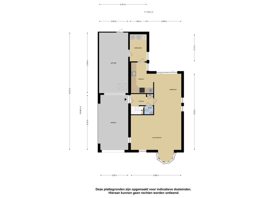 Bekijk plattegrond van Begane Grond van Thujalaan 4