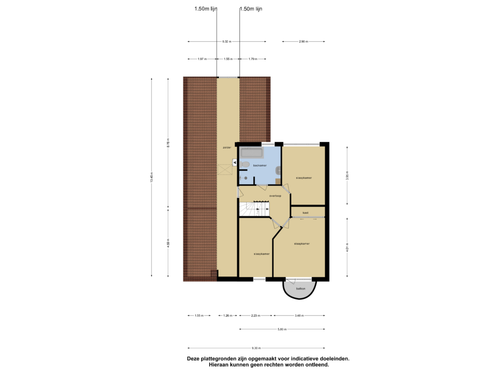 Bekijk plattegrond van Eerste Verdieping van Thujalaan 4