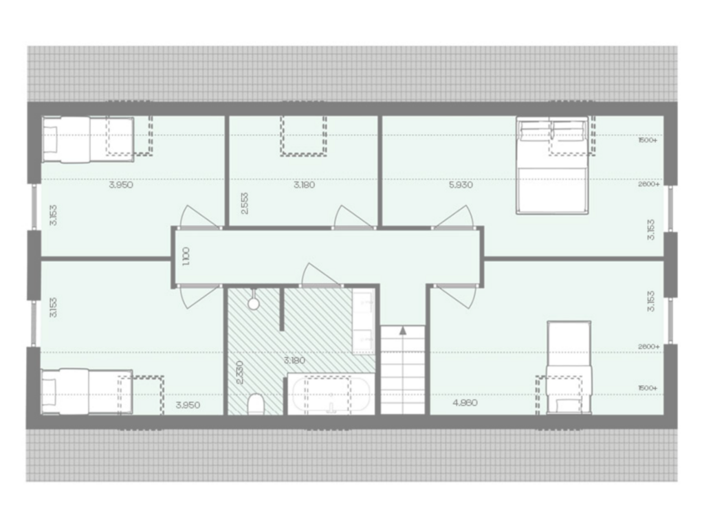 Bekijk plattegrond van Floor 1 van Vossersteeg 12-B