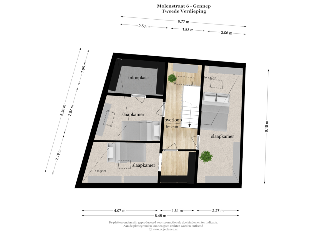 Bekijk plattegrond van Tweede Verdieping van Molenstraat 6