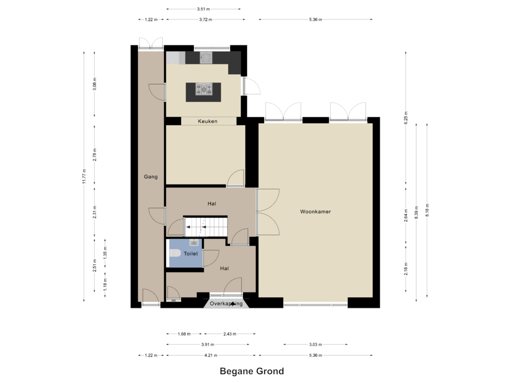 Bekijk plattegrond van Begane Grond van Pastoorswal 6