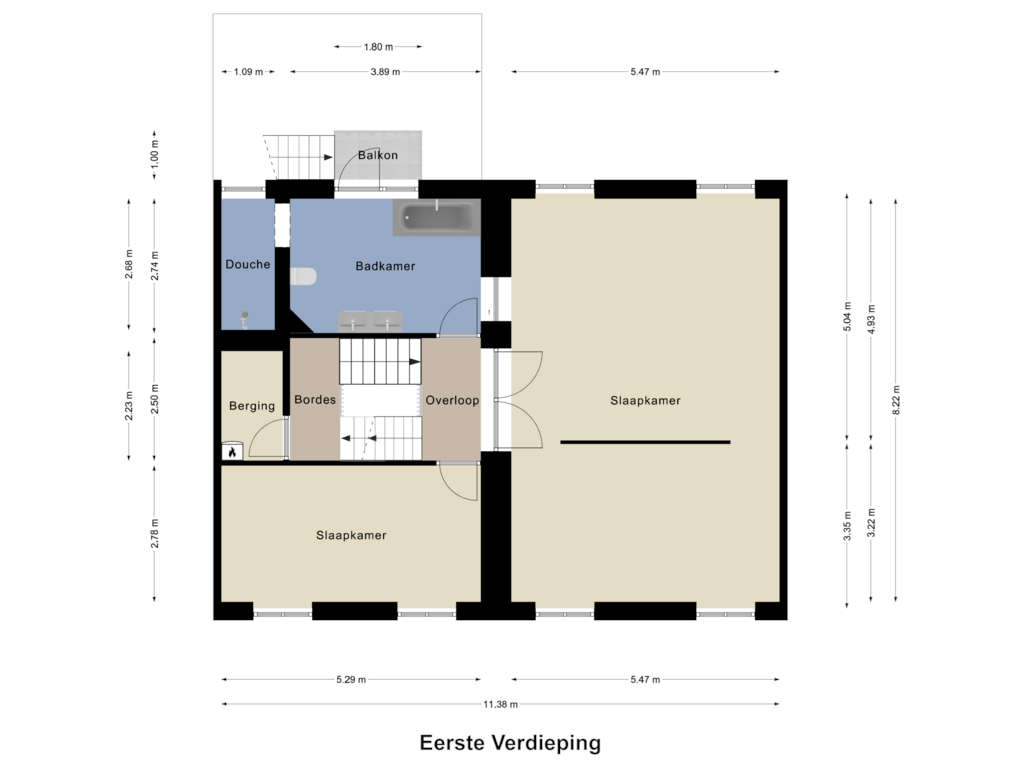 Bekijk plattegrond van Eerste Verdieping van Pastoorswal 6