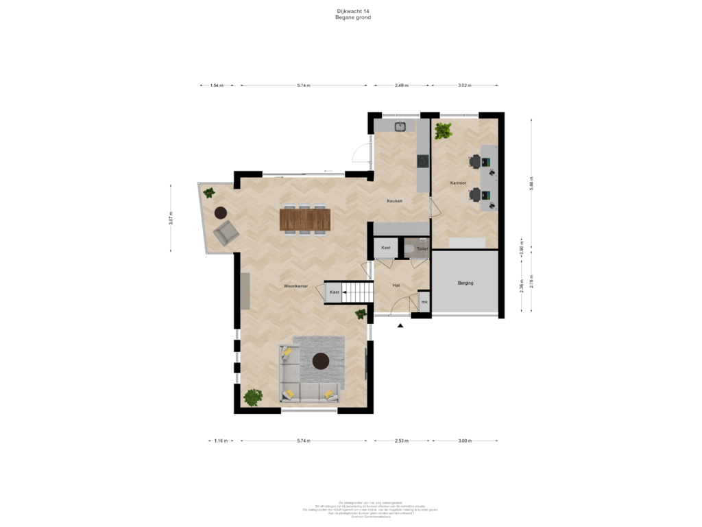 Bekijk plattegrond van Begane grond van Dijkwacht 14