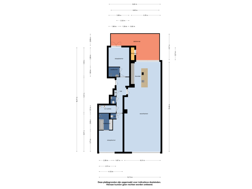 View floorplan of appartement of Vlamingpolderweg 3-B203