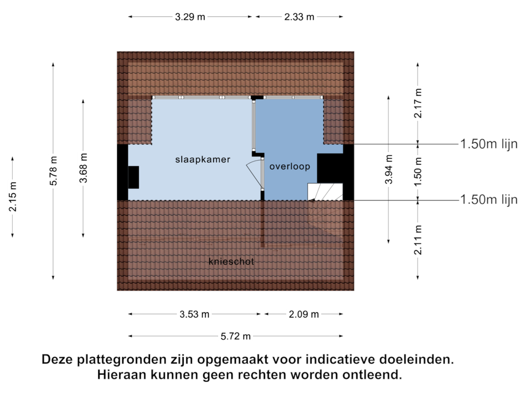 View floorplan of 2e verdieping of Oude Bogerd 14