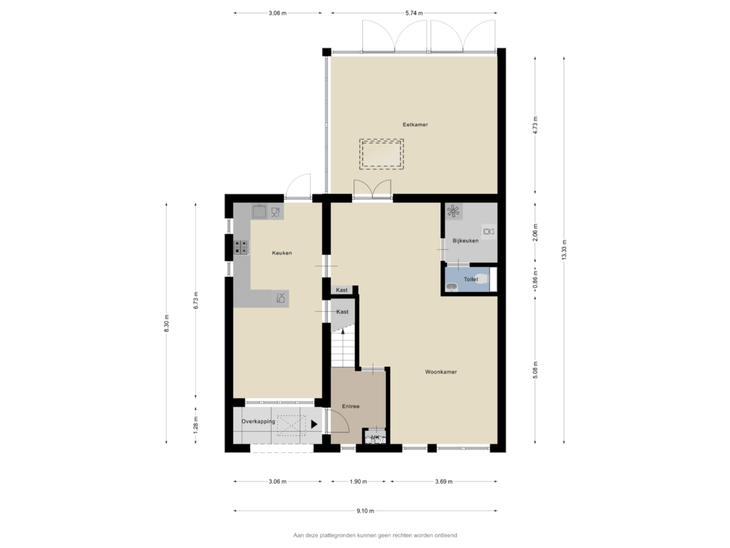 Bekijk plattegrond van Begane grond van Zonnebloemstraat 26