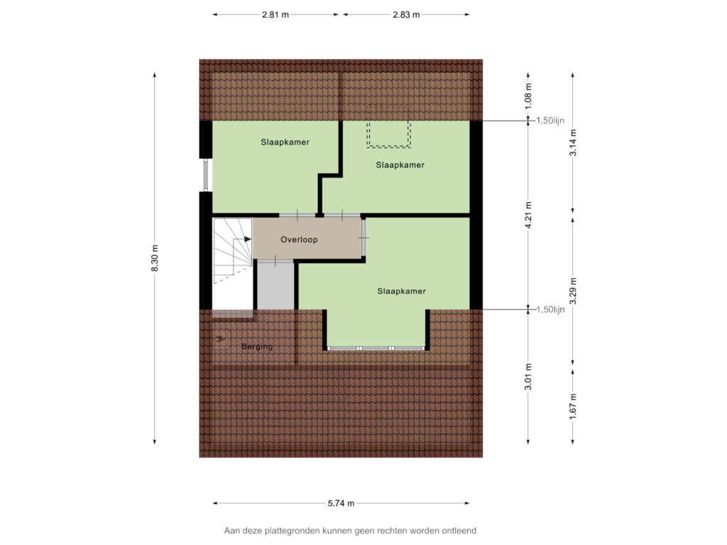 Bekijk plattegrond van Tweede verdieping van Zonnebloemstraat 26