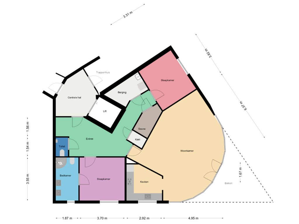 Bekijk plattegrond van begane grond van Sluiskade 60