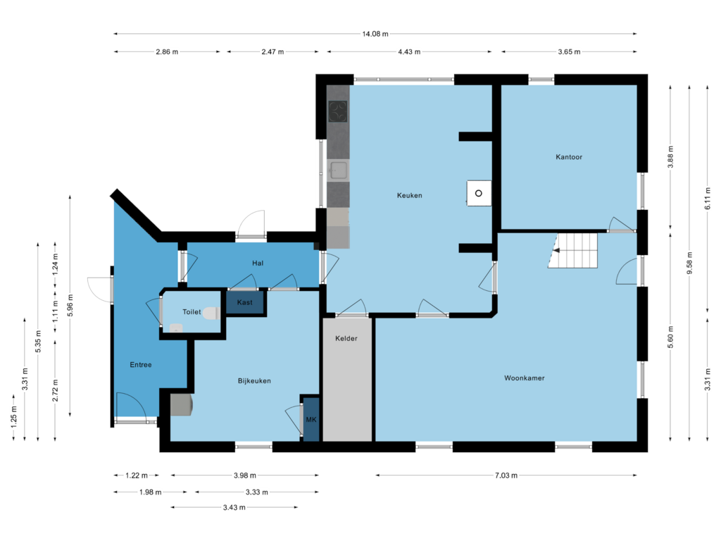 Bekijk plattegrond van Begane grond van Heieind 6