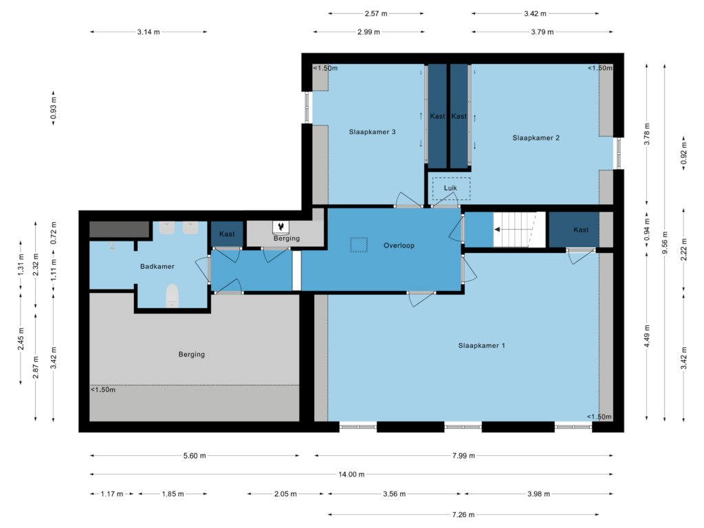 Bekijk plattegrond van Eerste verdieping van Heieind 6