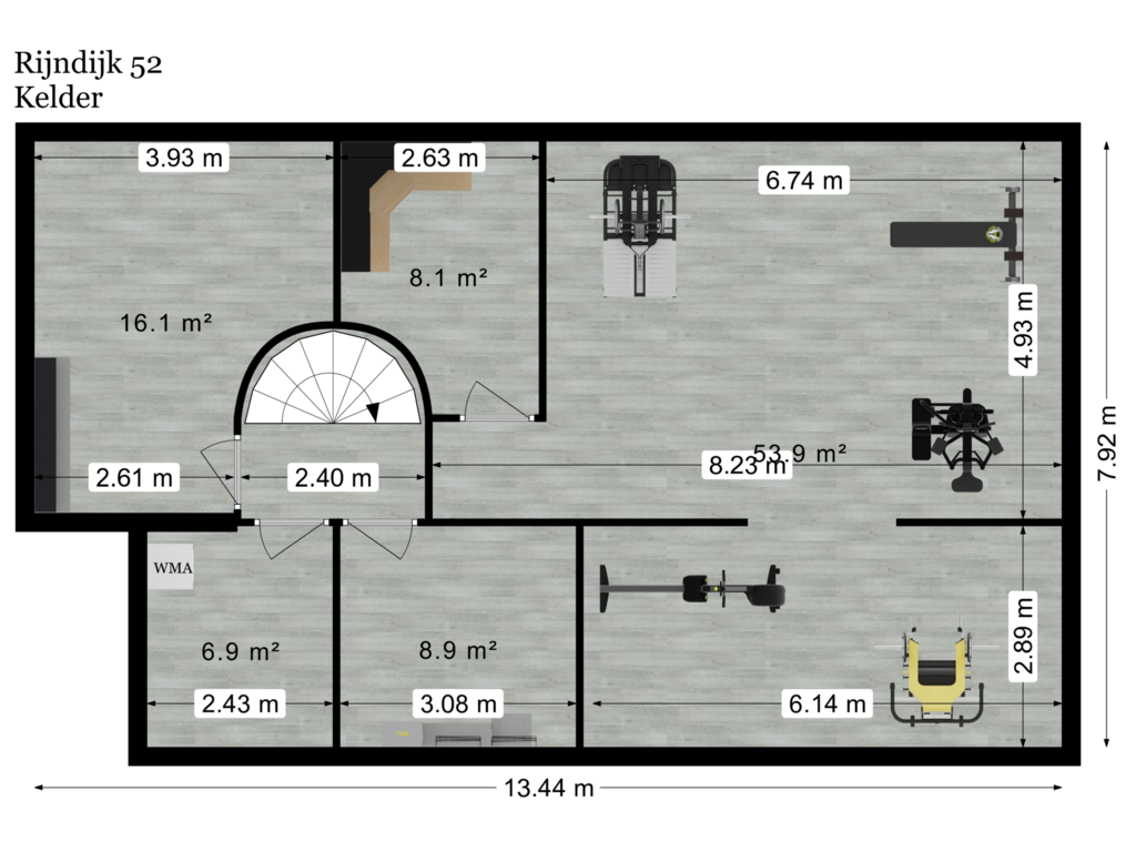 View floorplan of Kelder of Rijndijk 52